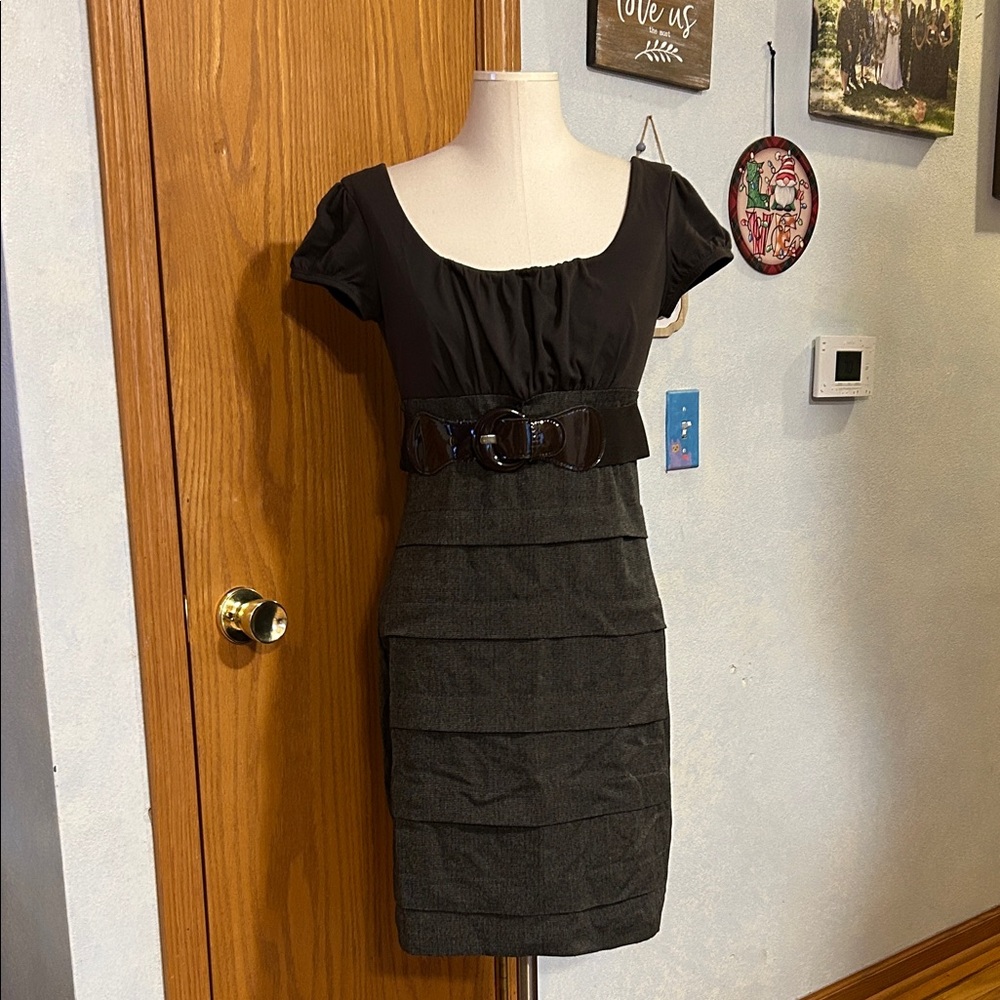 Iz Byer Dark Gray Dress - Size 11